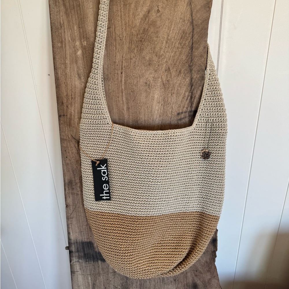 THE SAK HANDBAG Original Gen Hobo beige Color Bag Crocheted Shoulder Purse NWT - Picture 2 of 12